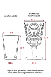 Akrilik Füme Tekli Kadeh & Su Meşrubat Kahve Yanı Bardağı 450 ml ( Cam Değildir ) - 4