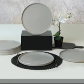 Keramika Mat Gri Stackable Servis Tabağı 27 Cm 6 Adet 995 - 1