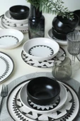 Keramika Keraart Black Pattern Nordic Yemek Takımı 24 Parça 6 Kişilik 21478-79-80 thumbnail 1