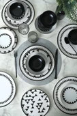 Keramika Keraart Black Pattern Nordic Yemek Takımı 24 Parça 6 Kişilik 21478-79-80 thumbnail 2