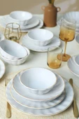 Keramika Keraart Beyaz Gold File Sirius Yemek Takımı 24 Parça 6 Kişilik 21374 thumbnail 1