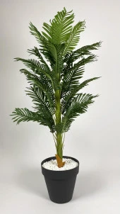 YAPAY AREKA AĞACI  BÜYÜK BOY PALMİYE AĞACI 150CM ANTRASİT RENK YALI SAKSIDA - 3