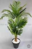 BİÇİÇEK   YAPAY AREKA AĞACI  BÜYÜK BOY PALMİYE AĞACI 4 BAMBU GÖVDELİ 220CM ANTRASİT RENK YALI SAKSIDA - 8