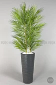 YAPAY AREKA AĞACI PALMİYE AĞACI 33 YAPRAKLI BAMBU GÖVDELİ BEYAZ KUMSAL SAKSI SALON ÇİÇEĞİ 150CM - 8