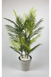 BİÇİÇEK   YAPAY AREKA AĞACI PALMİYE AĞACI 33 YAPRAKLI BAMBU GÖVDELİ BEYAZ YALI SAKSIDA SALON ÇİÇEĞİ 110CM thumbnail 3