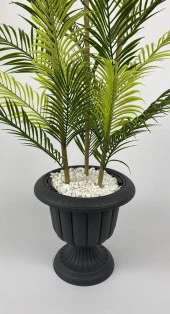 BİÇİÇEK   YAPAY AREKA AĞACI PALMİYE AĞACI 33 YAPRAKLI BAMBU GÖVDELİ ANTRASİT NERGİS SAKSI SALON ÇİÇEĞİ 130CM thumbnail 1