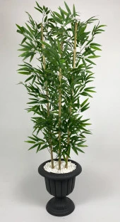 BİÇİÇEK   YAPAY BAMBU AĞACI  170CM YOĞUN YAPRAKLI ANTRASİT RENK NERGİS SAKSIDA thumbnail 5