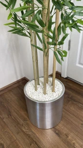 YAPAY BAMBU AĞACI  180CM METAL SAKSIDA YOĞUN YAPRAKLI 7 DALLI - 1