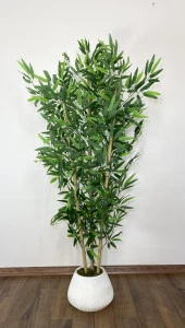 BİÇİÇEK   YAPAY BAMBU AĞACI 160CM + 125CM BENJAMİN AĞACI YOĞUN YAPRAKLI+MINI BAMBU thumbnail 1