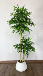 BİÇİÇEK   YAPAY BAMBU AĞACI  160CM YOĞUN YAPRAKLI BÜYÜK SAKSIDA - 2