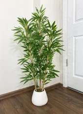 BİÇİÇEK   YAPAY BENJAMİN AĞACI 160CM VE YAPAY BAMBU AĞACI 125CM YOĞUN YAPRAKLI - 1