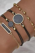 Kadın Bilekliği Takı Rose Gold Trend Hediye Şık 4'lü RB44 - 2