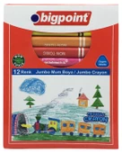 Bigpoint 12 Renk Jumbo Üçgen Mum Boya thumbnail 1