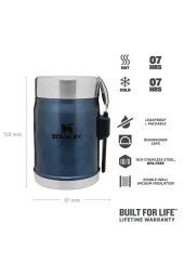 Stanley Klasik Kaşıklı 0,40 Litre Çelik Yemek Termosu - Lacivert - 4