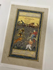 Ormanda Av Adlı El Yapımı Minyatür Resim 21x11,5 cm thumbnail 3