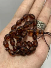 Faset Kesim Doğal Kaya Damla Kehribar Tesbih 33lük 14,70 Gram thumbnail 6