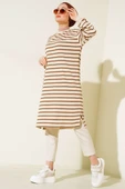 Çizgili Tunik Kahve - 1