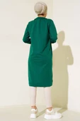 Yarım Fermuarlı Basıc Uzun Tunik Zümrüt Yeşili thumbnail 3