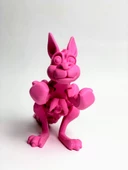 3D Hareketli Kanguru ve Yavrusu Figürlü Oyuncak - Pembe - 1