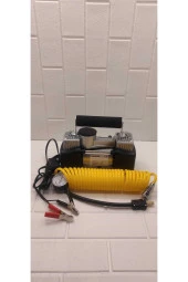 Araç Oto Lastik Şişirme Kompresörü Hava Pompası Metal Çift Silindirli Profosyonel Çantalı thumbnail 1