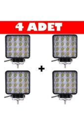 Off Road Sis Farı Sis Lambası 16 Led Kare 4lü Paket Su Geçirmez thumbnail 1