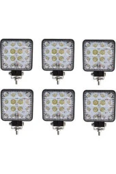 6 Adet 11x11 16 Led Kare Off Road Traktör Tir Kamyon Sis Fari Sis Lambasi Çalisma Lambasi Projektör thumbnail 1