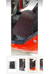 Terletmez Oto Kilim Ön Ve Arka 3lü Serme Set Serme Kilim Kırmızı Siyah thumbnail 2