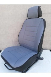 Peugeot 307 Gri Renk Üniversal Oto Koltuk Kılıfı Ön 2 Takım Ortapedik Süngerli Terletmez - 2