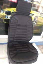 Lüks Oto Koltuk Minderi Kılıfı Siyah Renk Iki Ön Koltuk thumbnail 3
