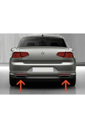 Volkswagen Passat B8 Krom Egzoz Ucu 2 Parça 2014 Üzeri Çelik thumbnail 1