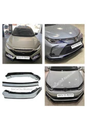 Üniversal Esnek 3 Parça Lip Pianoblack Abs Plastik Flaplı Kanatlı thumbnail 1