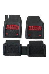 Skoda Favorit 1989 1995 Kesilebilir Uyumlu Universal Paspas Derin Havuzlu Krom Kırmızı thumbnail 1