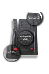 2020 Model Volkswagen Tiguan Için Havuzlu Tip Universal Paspas - Kırmızı Kromajlı thumbnail 2