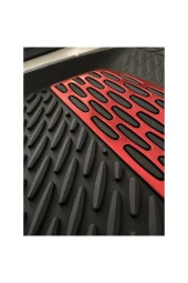 Kia Soul Uyumlu Universal Derin Havuzlu Paspas Krom Kırmızı thumbnail 2