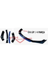 4 Parça Renault Megane 2 - Ön Lip Kırmızı-sarı-mavi Dilli thumbnail 2