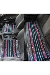 Oto Koltuk Kilimi Koltuk Örtüsü Serme Minder Kilim El Dokuma Ön 2 Parça Arka 1 Parça thumbnail 1