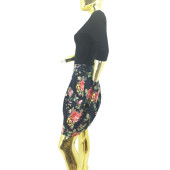 SÜPERNATURAL ÇİÇEK DESENLİ BALON ETEK MODEL  ELBİSE - 3