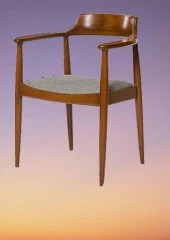 Sandalye ST 14220 Zus138 TAM EĞİKKOLÇAK Kayın RETRO Parlak Ceviz keten kumaş thumbnail 8