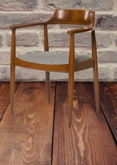 Sandalye ST 14220 Zus138 TAM EĞİKKOLÇAK Kayın RETRO Parlak Ceviz keten kumaş thumbnail 11