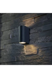 Çift Yönlü Duvar Aplik Siyah Iç Ve Dış Mekan Bahçe Aydınlatma (AMPULLER HARİÇ) - 1