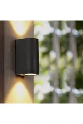 Çift Yönlü Duvar Aplik Siyah Iç Ve Dış Mekan Bahçe Aydınlatma (AMPULLER HARİÇ) - 6