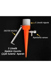 5 Adet 5 Litrelik Şişeye Uyumlu Çiçek Ve Fidan Sulama Aparatı - 2