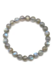 Labradorit ( AA Kalite ) Doğal Taş Bileklik 8 mm Küre Kesim thumbnail 2