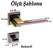 Fulya Lüx Füme Gold Kare Rozetli Wc-Banyo Uyumlu Kapı Kolu Sağa ve Sola Uygun Kapı Kolları 1 Takım thumbnail 4