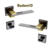 Fulya Lüx Füme Gold Kare Rozetli Wc-Banyo Uyumlu Kapı Kolu Sağa ve Sola Uygun Kapı Kolları 1 Takım thumbnail 6