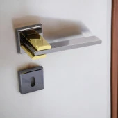 Fulya Lüx Füme Gold Kare Rozetli Oda Uyumlu Kapı Kolu Sağa ve Sola Uygun Kapı Kolları 1 Takım - 1