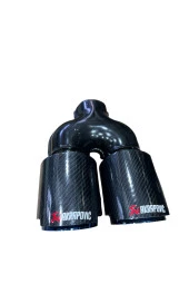 AKRAPOVİC 90 LIK İÇİ TİTANYUM MAVİ ÇİFTLİ EGZOZ UCU - 2