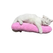 KEDİ OYUNCAĞI SARILMA YASTIĞI UYKU OYUNCAĞI KEDİ OTLU 30 CM PELUŞ ( 1 ADET ) PEMBE - 5