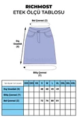 Pileli ve Çan Modelli Cepsiz Astarsız Kadın Kısa Kot Etek Durulanmış Mavi Denim Yaz / Bahar  - 1