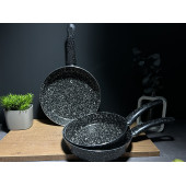BENA LİFE Granit 20-22-24 Cm Granit 3lü Tek Kulplu Omlet/sahan Tava Seti - 1